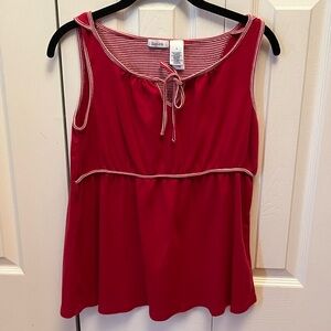 liz & co. Red Tank Top with Tie Accent